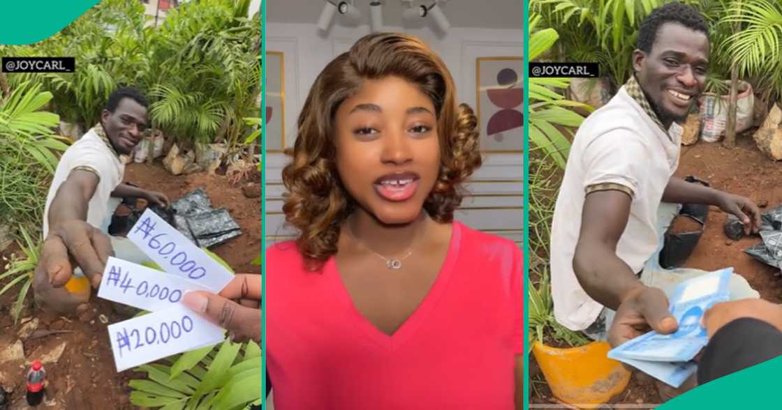 Lady Gifts N40,000 Cash To Stranger She Met on The Street, Many React To His Looks in Viral Video Lady Gifts N40,000 Cash To Stranger She Met on The Street, Many React To His Looks in Viral Video