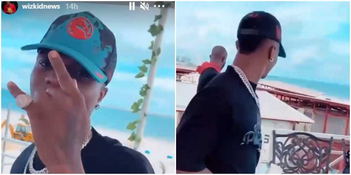 Wizkid chills at the beach