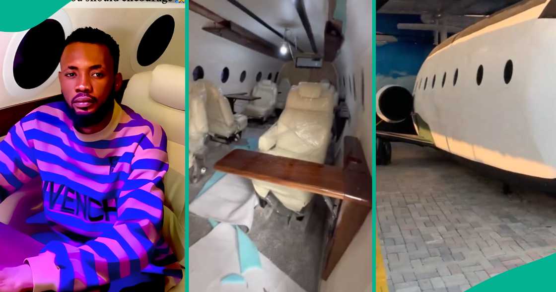 Talented Nigerian youths create handmade replica of private jet, show off its beautiful interior Talented Nigerian youths create handmade replica of private jet, show off its beautiful interior