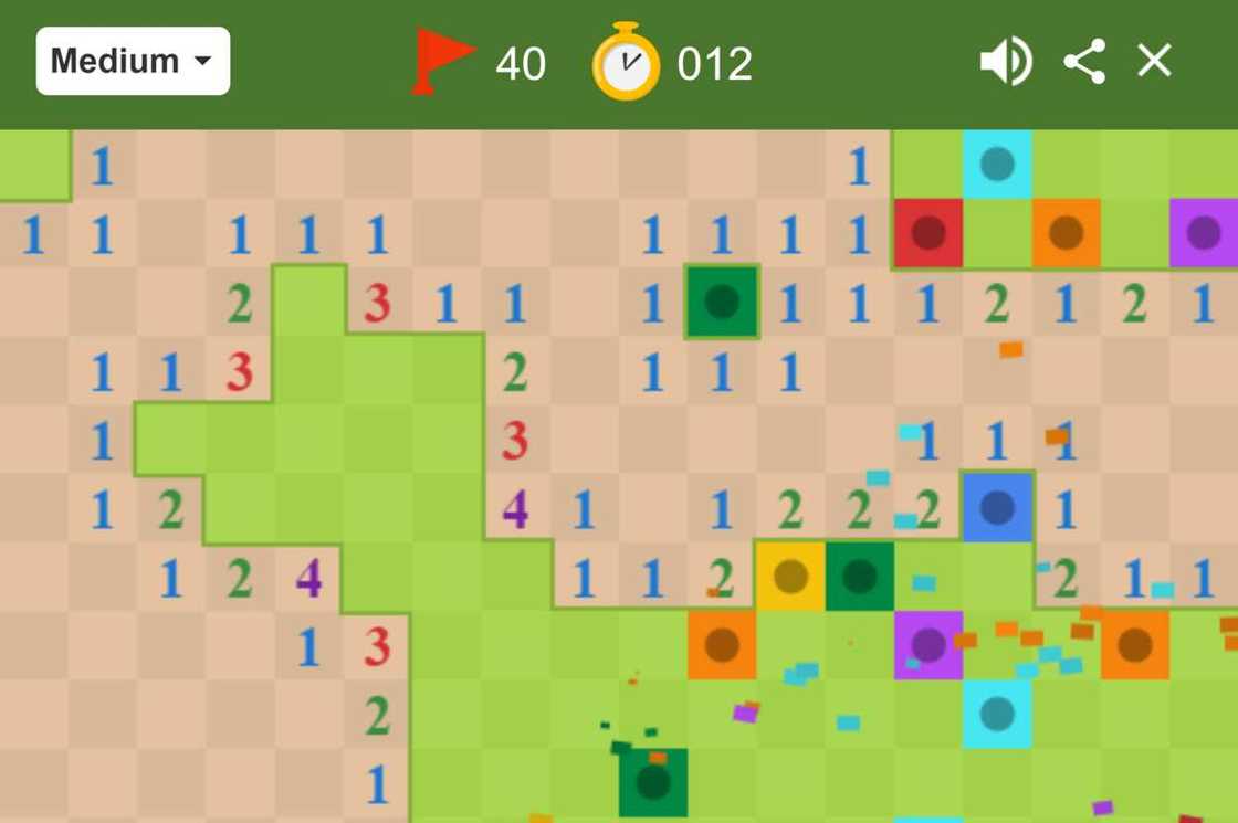 Minesweeper game on Google