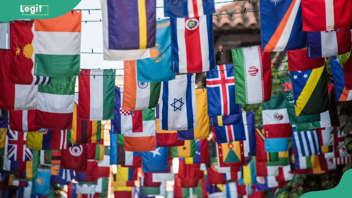 Country flags bunting in Cartagena