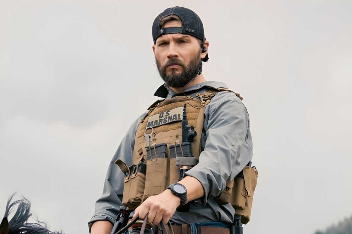Logan Marshall-Green sits on a horse in a scene still Logan Marshall-Green sits on a horse in a scene still