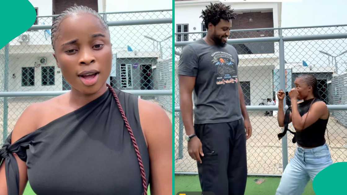 Lady warns others after showing off her tall brother online. Lady warns others after showing off her tall brother online.