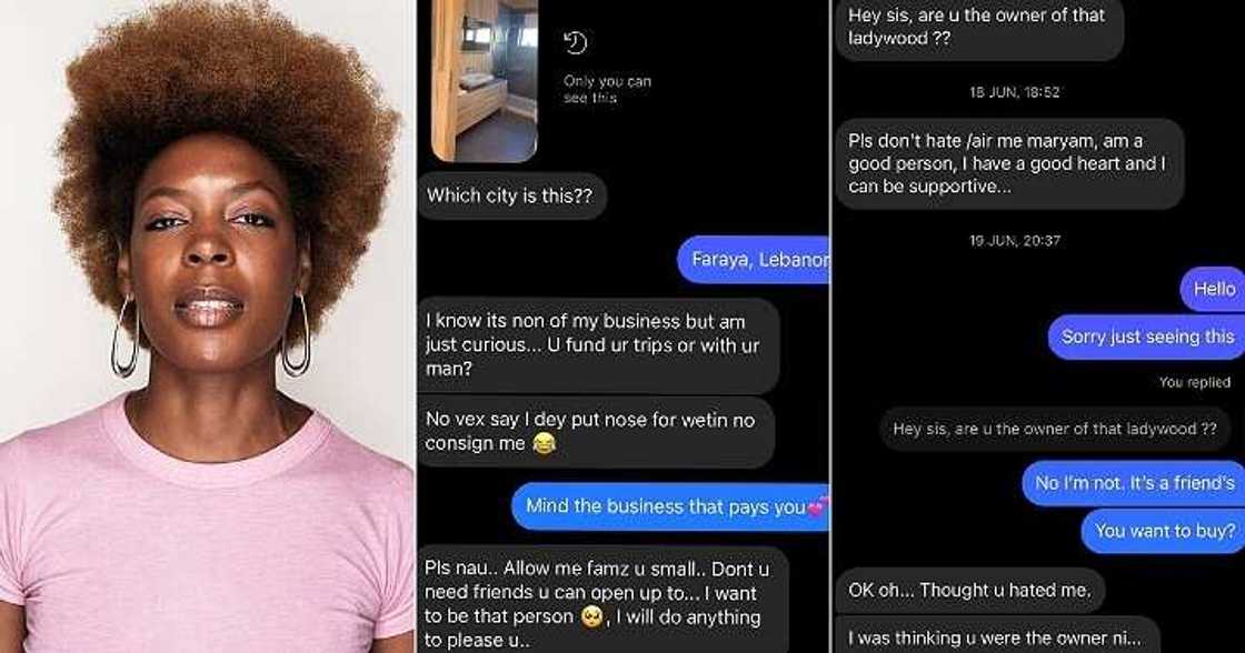 Lady shares chats with desperate girl Lady shares chats with desperate girl