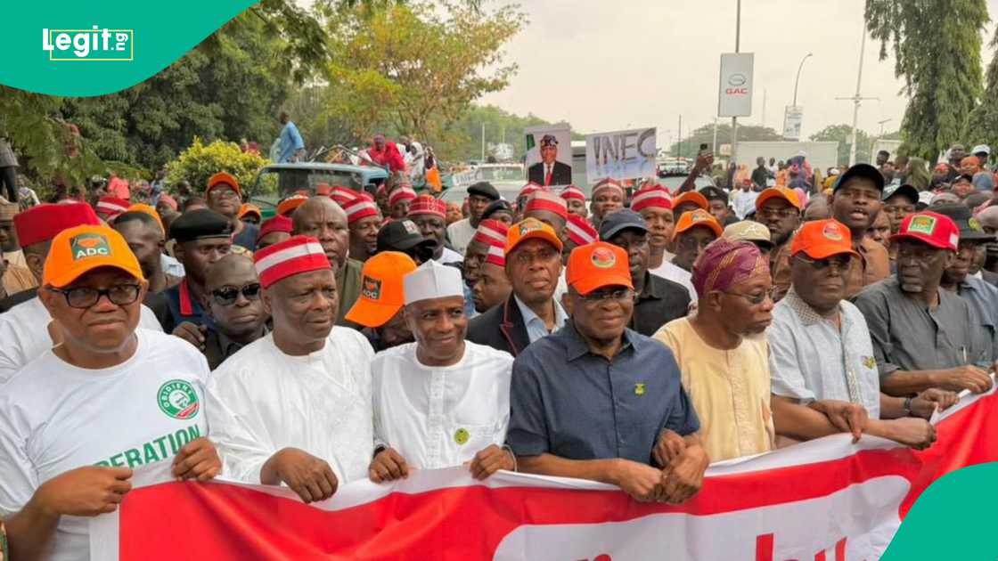 Yan ADC yayin zanga-zangar adawa da shugaban INEC