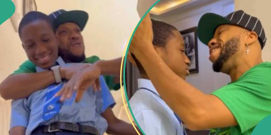 Actor Charlss Okocha and his son Actor Charlss Okocha and his son