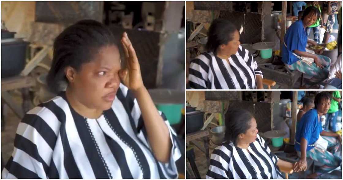 Toyin Abraham meets old primary school mate on set. Toyin Abraham meets old primary school mate on set.