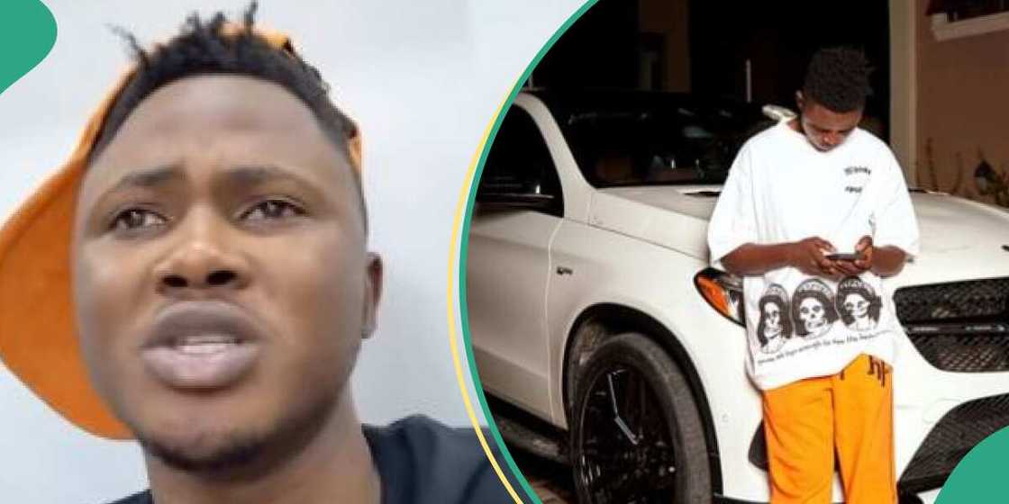 TikToker Oloba Salo loses car to fire accident.