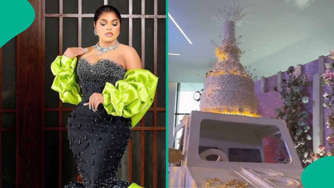 Fans gush over Bobrisky's birthday cake Fans gush over Bobrisky's birthday cake
