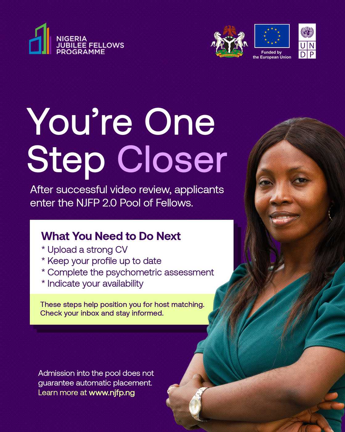 NJFP applicants receive email invitations for talent pool entry and next stage instructions. NJFP applicants receive email invitations for talent pool entry and next stage instructions.