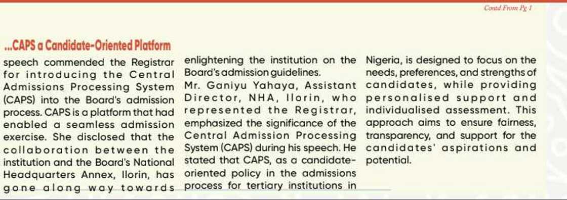 JAMB CAPS information JAMB CAPS information