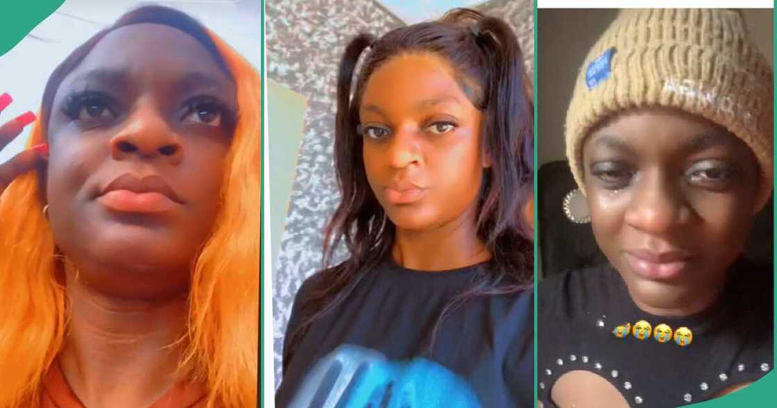 Lady weeps after being dumped by her man. Lady weeps after being dumped by her man.