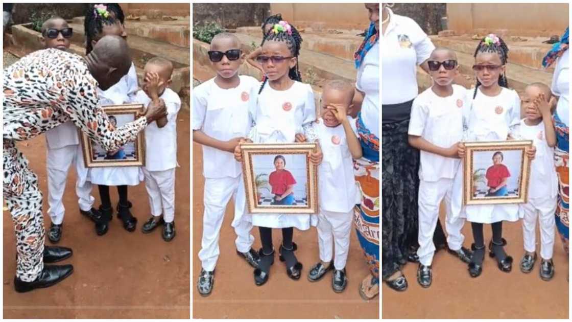 Little siblings cry over mum loss Little siblings cry over mum loss