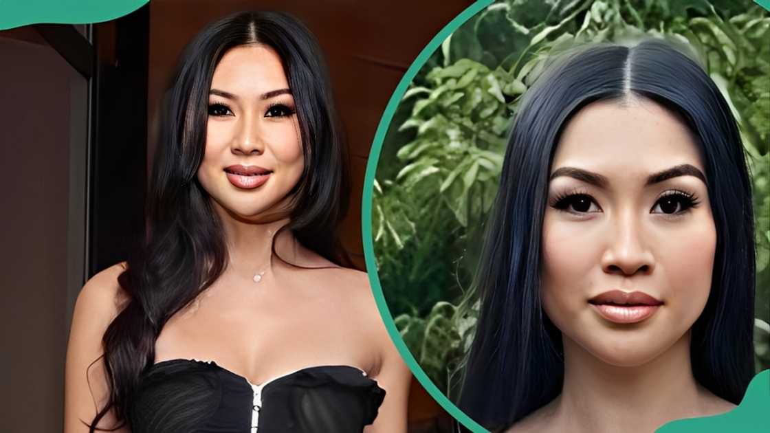 Tracy Romulus in a black gown indoors (L). The PR specialist outdoors (R) Tracy Romulus in a black gown indoors (L). The PR specialist outdoors (R)