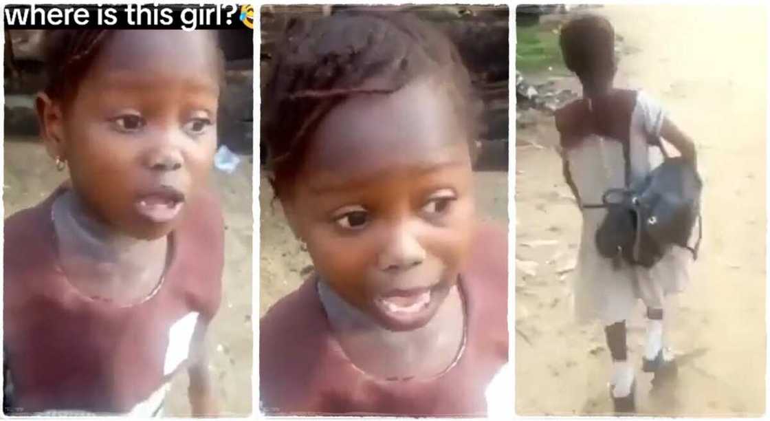 Photos of Success Adegor, a school girl who went viral in 2019.