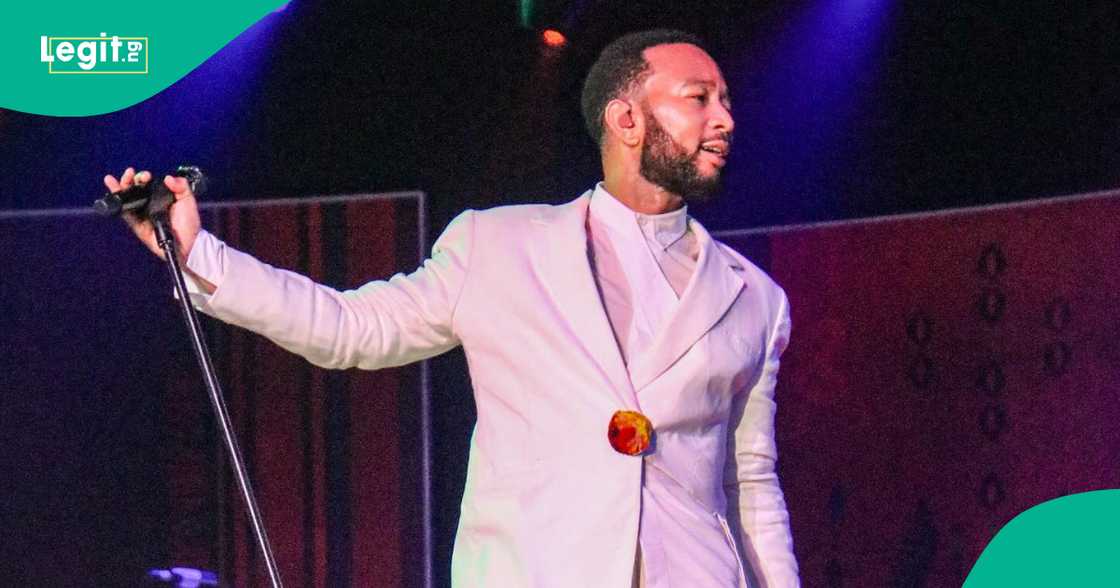 John Legend at a concert in Lagos. John Legend at a concert in Lagos.