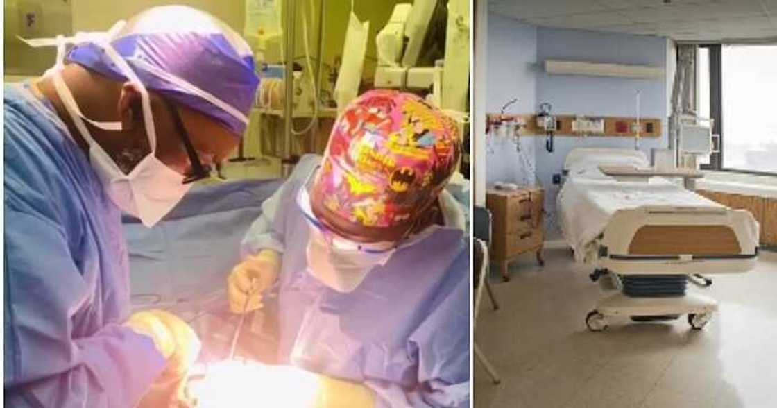 Father and daughter perform surgery, surgical procedure Father and daughter perform surgery, surgical procedure