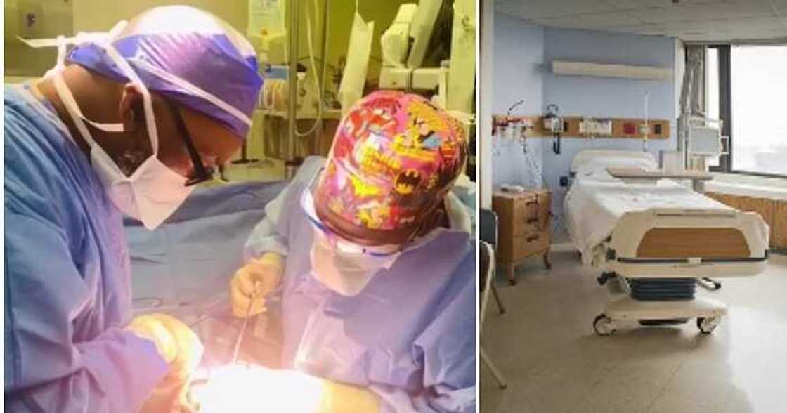 Father and daughter perform surgery, surgical procedure