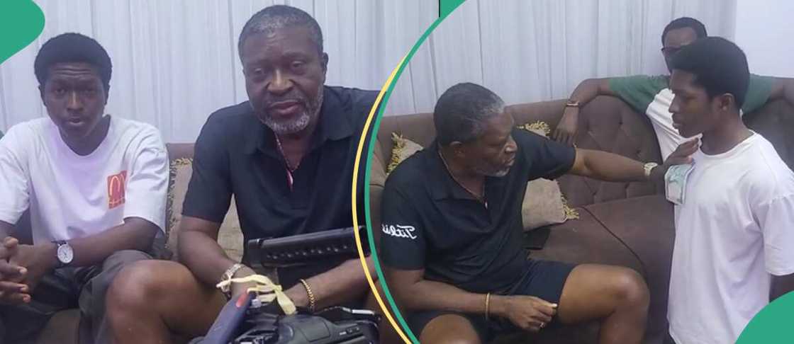 Actor Kanayo O. Kanayo collects son's first salary, blesses him in video.