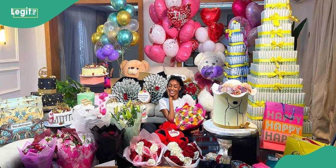 BBNaija star Beauty Tukura's 26th birthday gifts. BBNaija star Beauty Tukura's 26th birthday gifts.