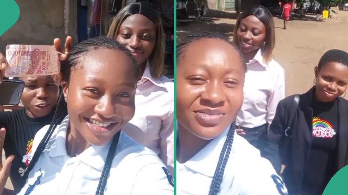 Lady and her friends schooling in Togo.