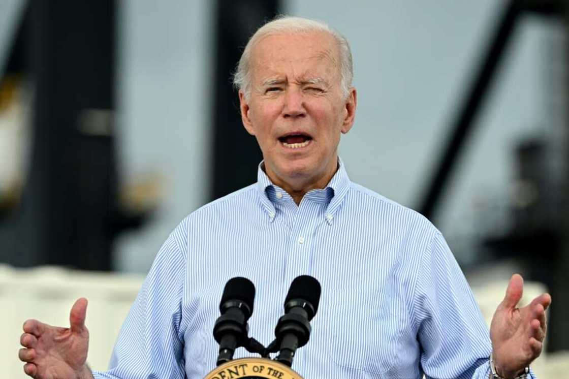 US President Joe Biden delivers remarks in the aftermath of Hurricane Fiona at the Port of Ponce in Ponce, Puerto Rico