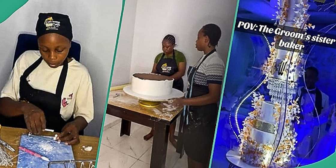 Nigerian baker shows off giant wedding cake