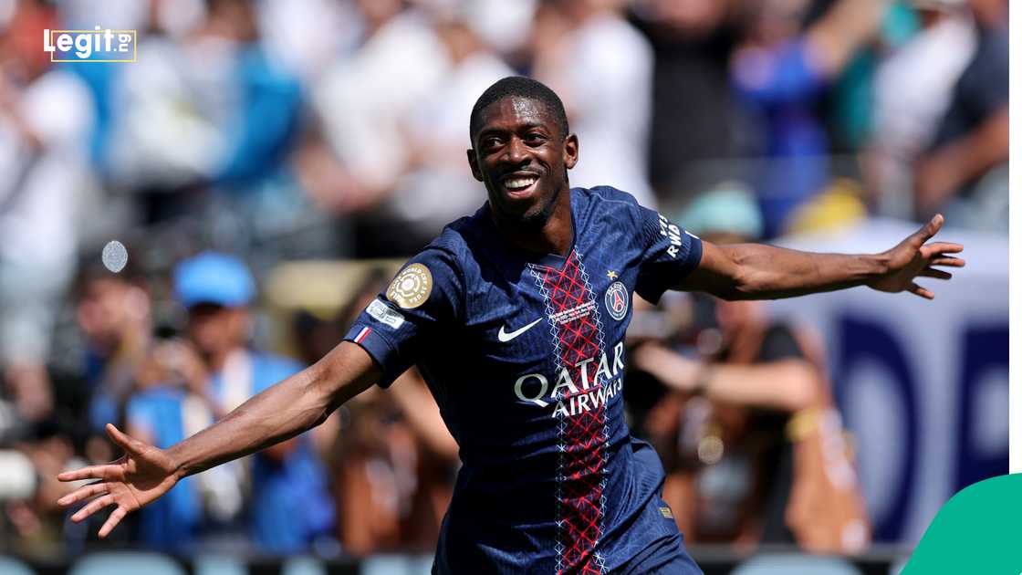 Ousmane Dembele, Paris Saint-Germain, Real Madrid, MetLife Stadium, New Jersey. Ousmane Dembele, Paris Saint-Germain, Real Madrid, MetLife Stadium, New Jersey.