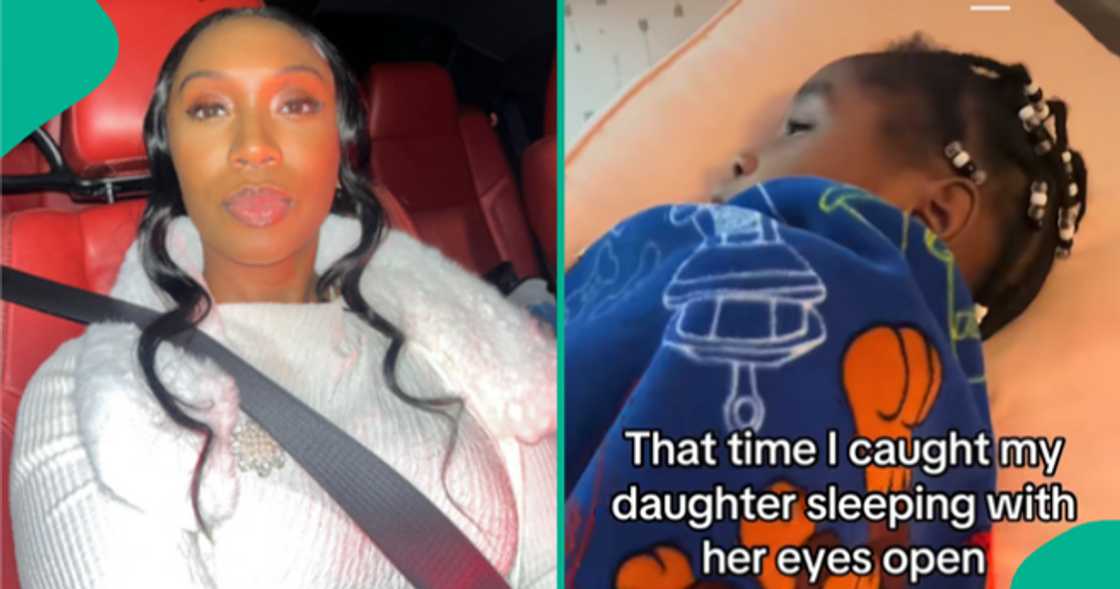 A concerned mother shares video of daughter sleeping with eyes open, sparking concern and reactions from TikTok users with similar experiences. A concerned mother shares video of daughter sleeping with eyes open, sparking concern and reactions from TikTok users with similar experiences.