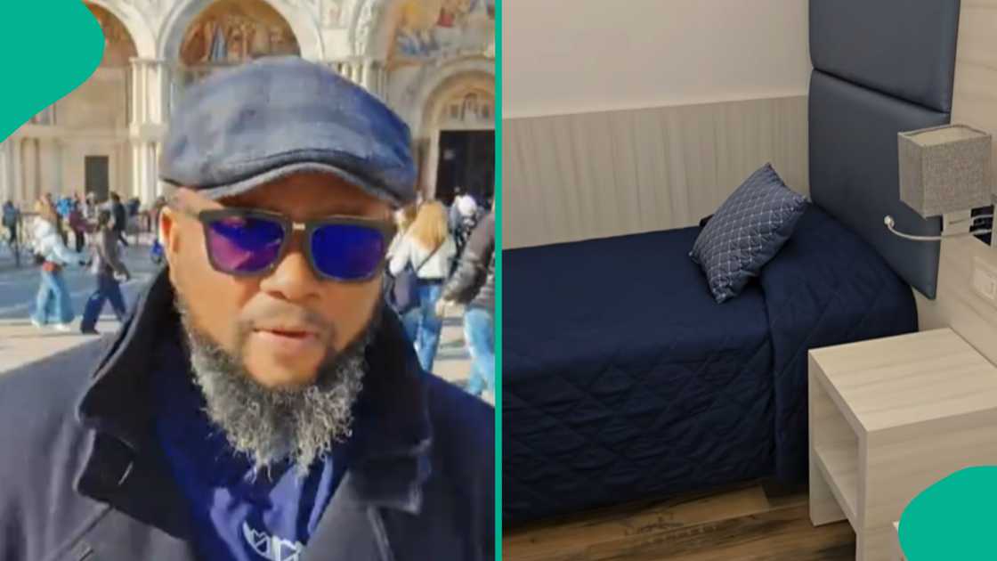 The man showed the interiors of the hotel room. The man showed the interiors of the hotel room.