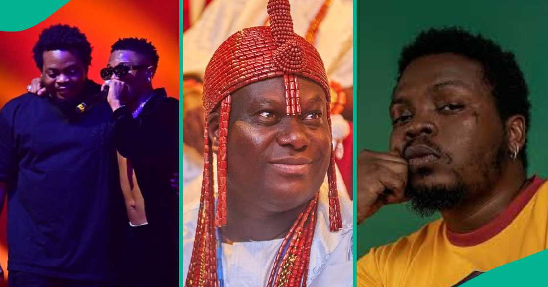 Ooni of Ife attends Olamide's concert which took place in Lagos.