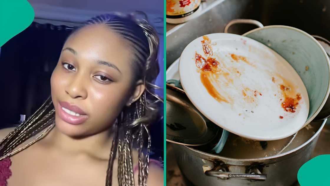 Lady blasts boyfriend, mother-in-law for asking her to cook, wash plates