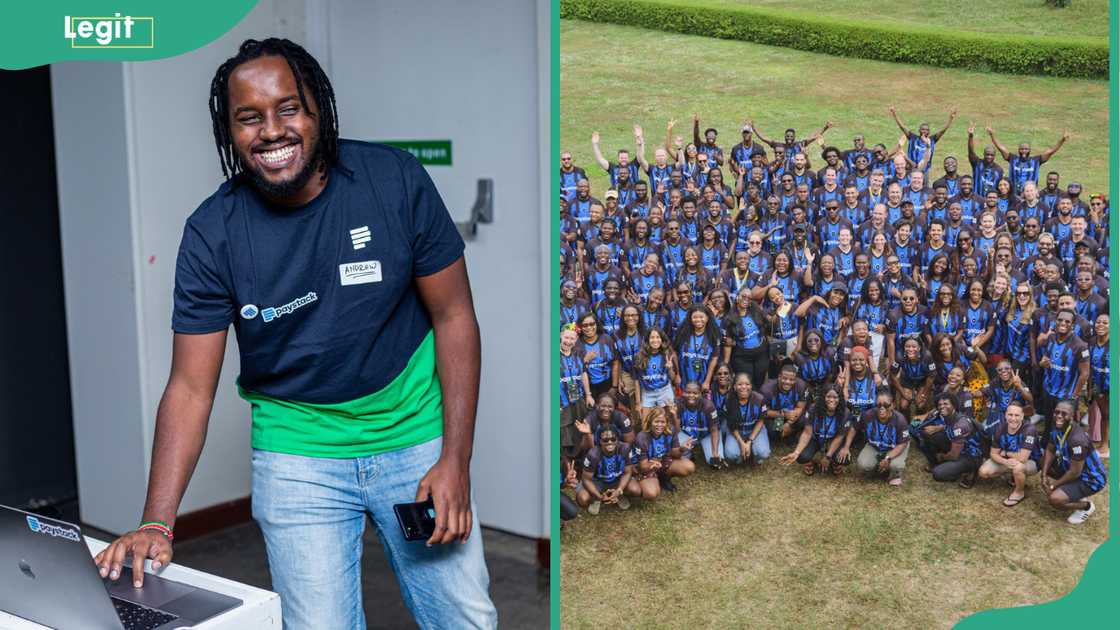 A Paystack employee (L). Paystack employees (R) A Paystack employee (L). Paystack employees (R)