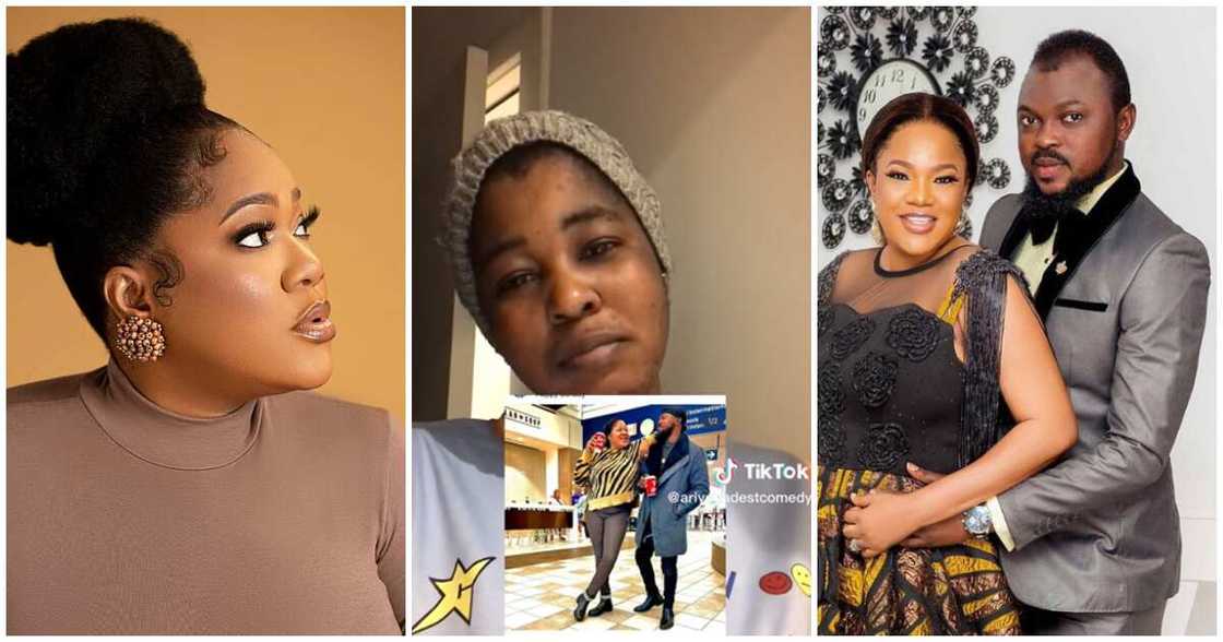 Toyin Abraham and female prankster Toyin Abraham and female prankster