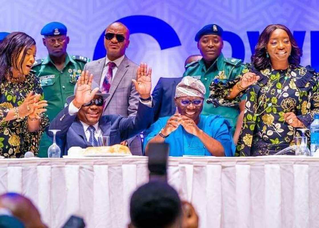 Gwamna Wike a wurin taron matan Legas. Gwamna Wike a wurin taron matan Legas.