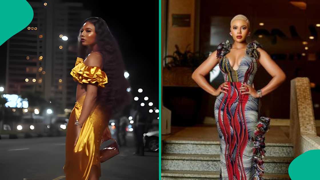 Nancy Isime rocks gold outfit Nancy Isime rocks gold outfit