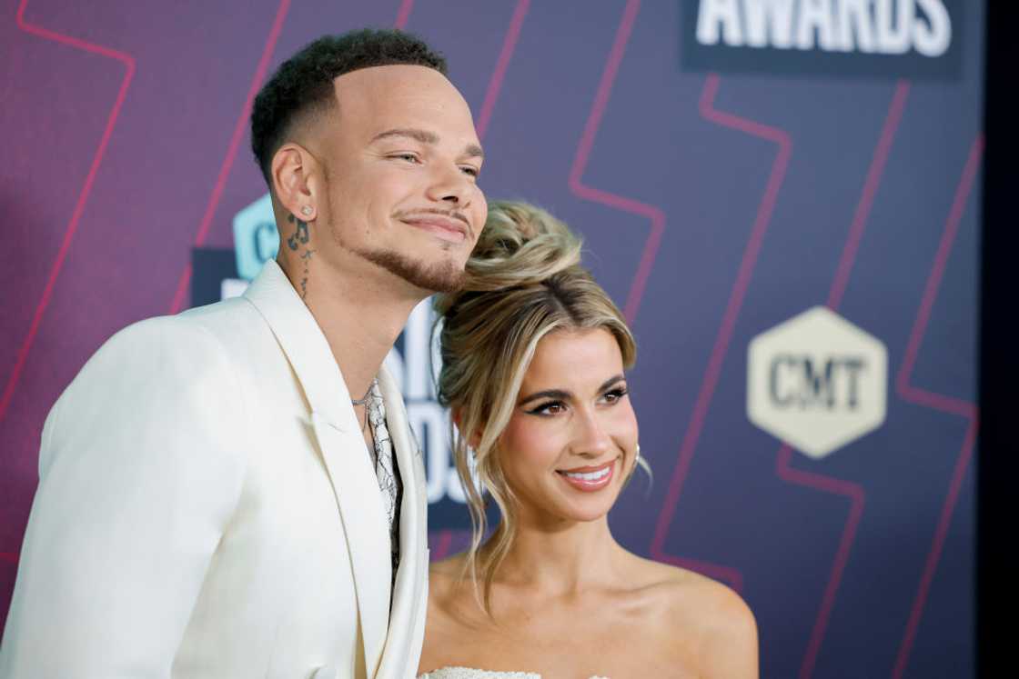 Kane Brown and Katelyn Jae Brown attend the 2023 CMT Music Awards