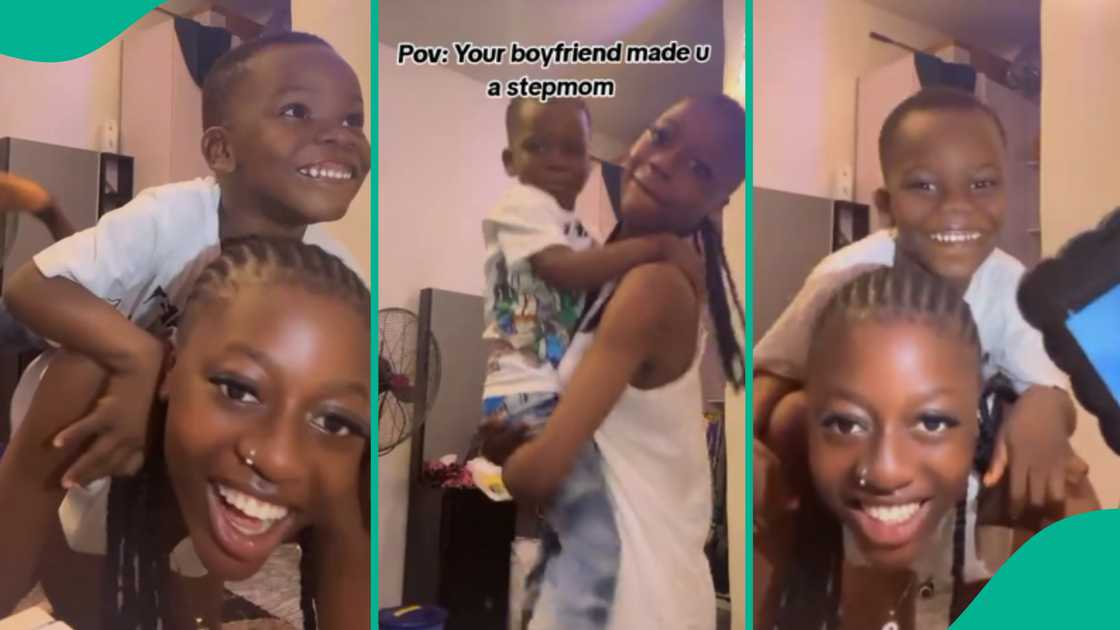 Lady shows off her boyfriend's son, says her man made her a stepmother Lady shows off her boyfriend's son, says her man made her a stepmother