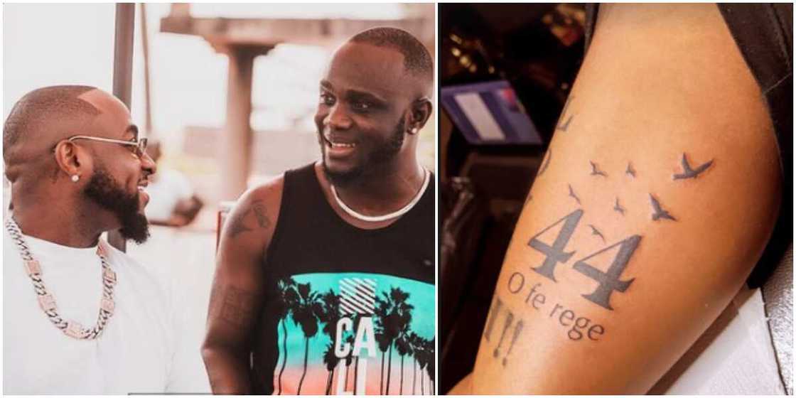 Davido gets a tattoo of Obama DMW