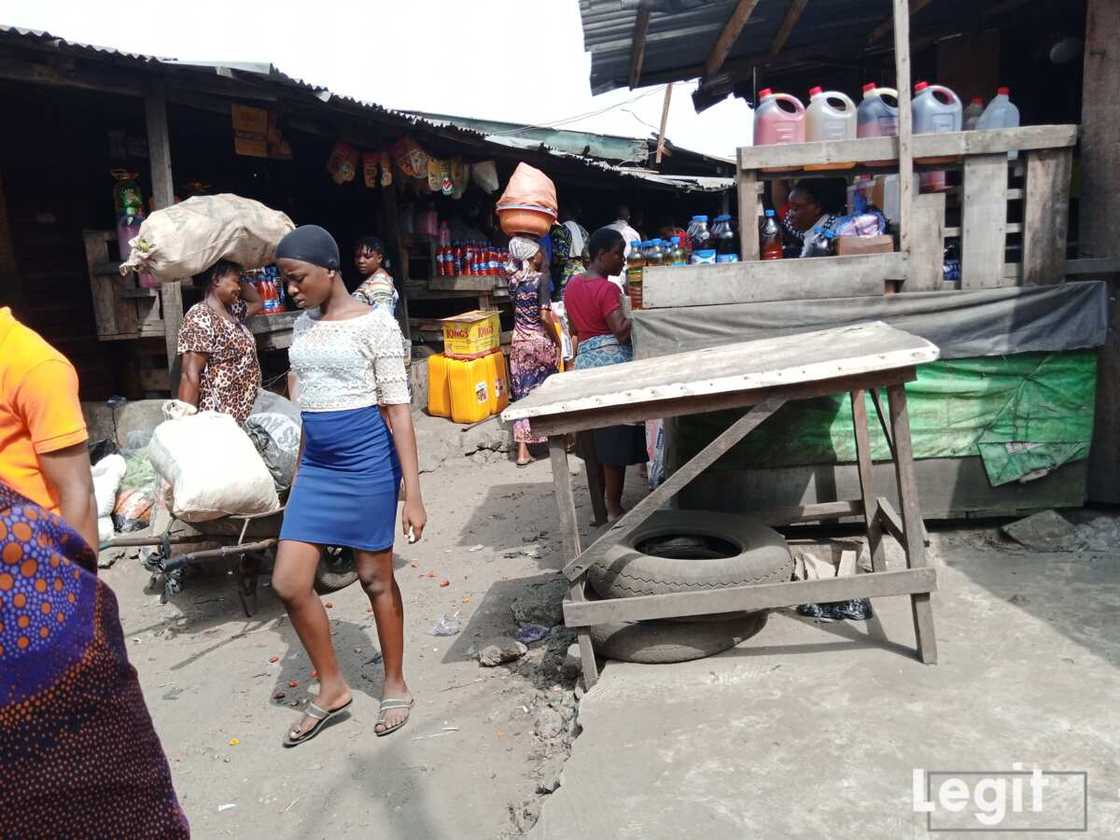Only few buyers were seen at Jakande market, Ketu, Lagos. Photo credit: Esther Odili