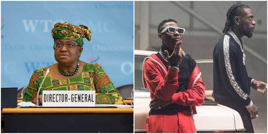 WTO DG Okonjo-Iweala Applauds Afrobeat Superstars Wizkid, Burna Boy over Grammy Win WTO DG Okonjo-Iweala Applauds Afrobeat Superstars Wizkid, Burna Boy over Grammy Win