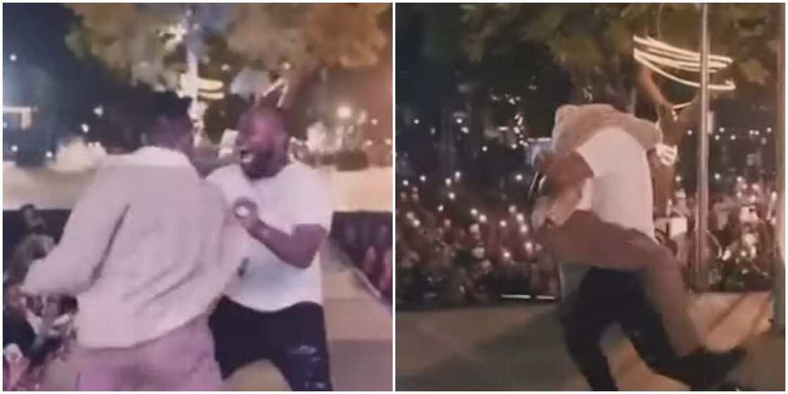 Davido and Mayorkun meet on stage Davido and Mayorkun meet on stage