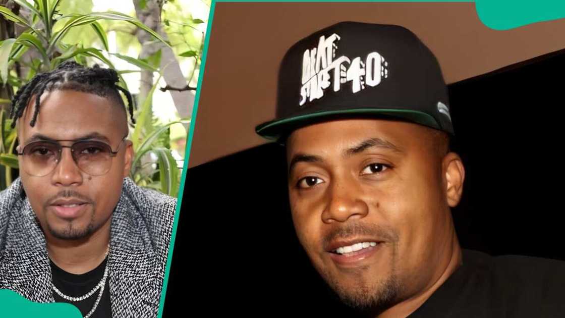 Nas at Culina Modern Italian (L). The American rapper at the 2024 Tribeca Festival (R)