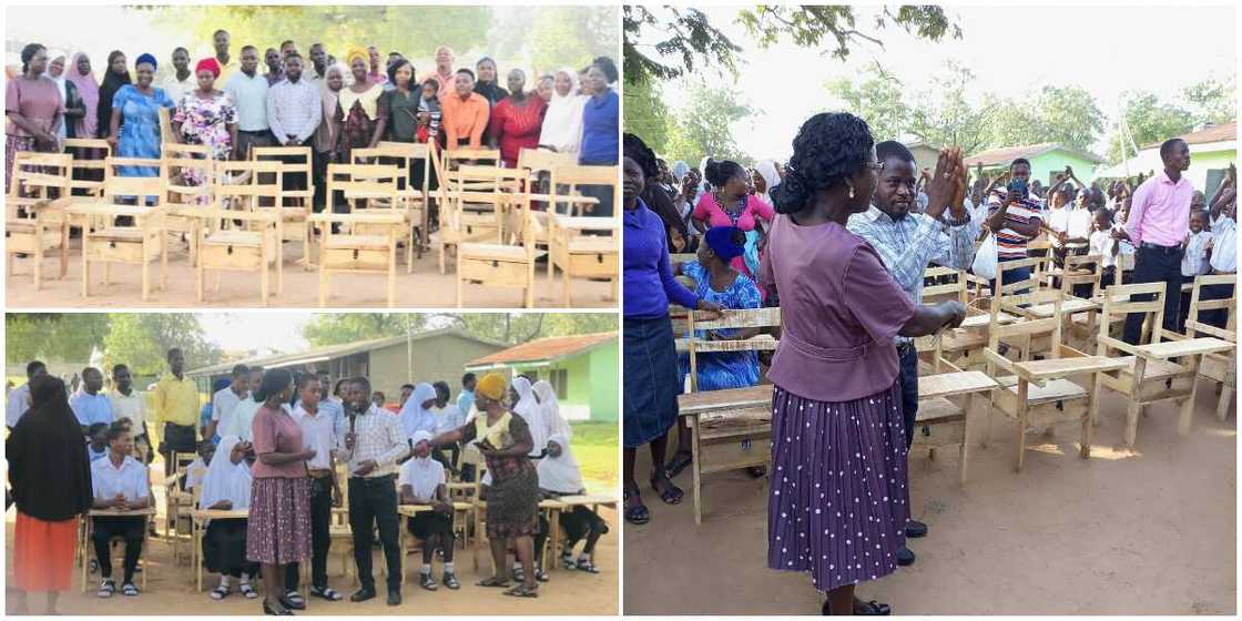 Reactions as man who resigned from bank work to become a teacher gifts school new chairs Reactions as man who resigned from bank work to become a teacher gifts school new chairs