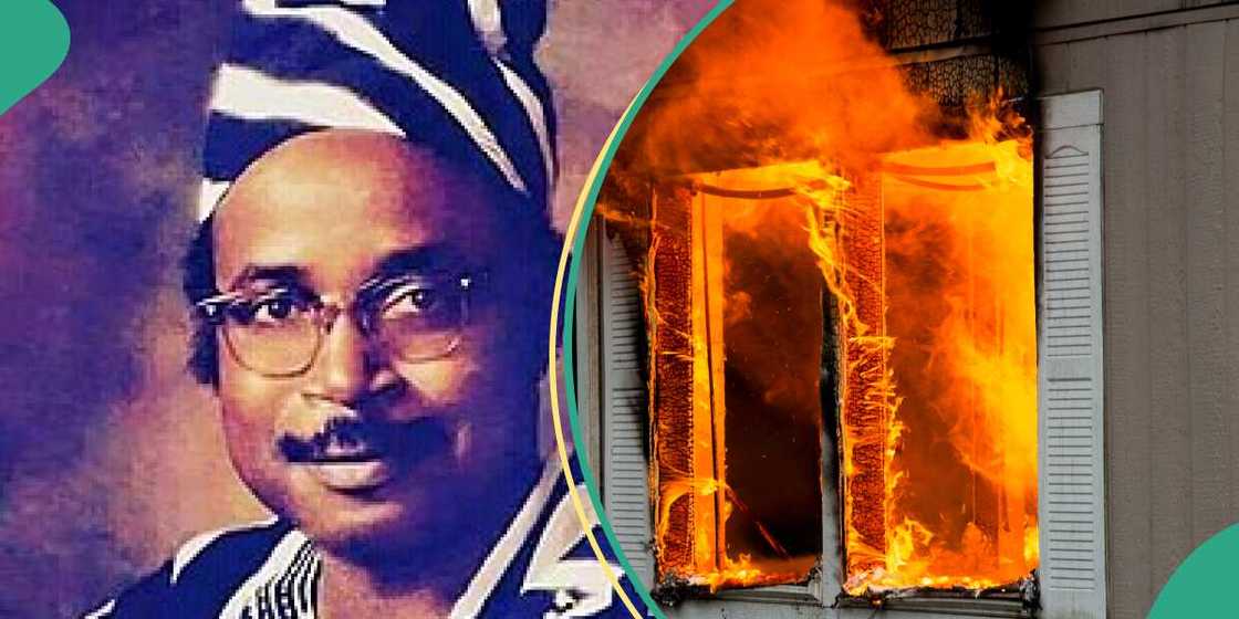 The residence of the former governor of Benue state, late Aper Aku, has been set ablaze by some hoodlums in the state The residence of the former governor of Benue state, late Aper Aku, has been set ablaze by some hoodlums in the state