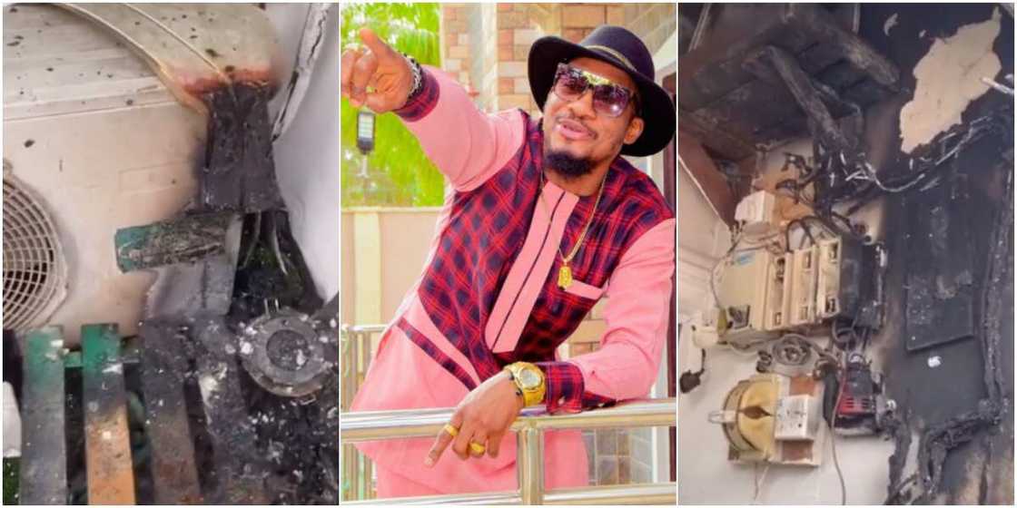 Nollywood Actor Gives Gratitude to God After Escaping Death as His House Almost Went up in Flames