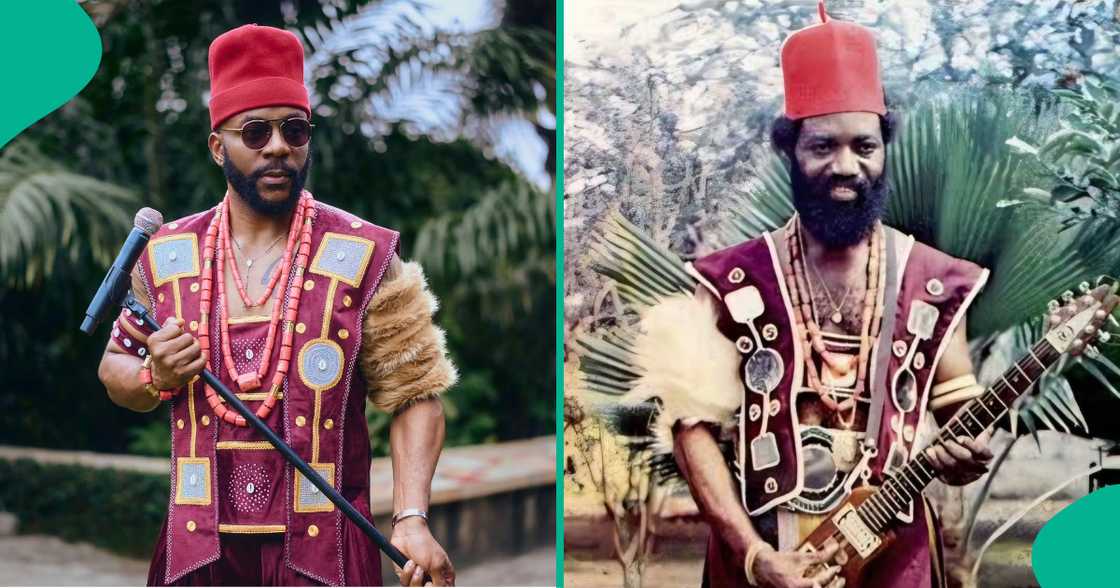 Ebuka recreates Oliver De Coque's fit for BBNaija season 10's first eviction night. Ebuka recreates Oliver De Coque's fit for BBNaija season 10's first eviction night.
