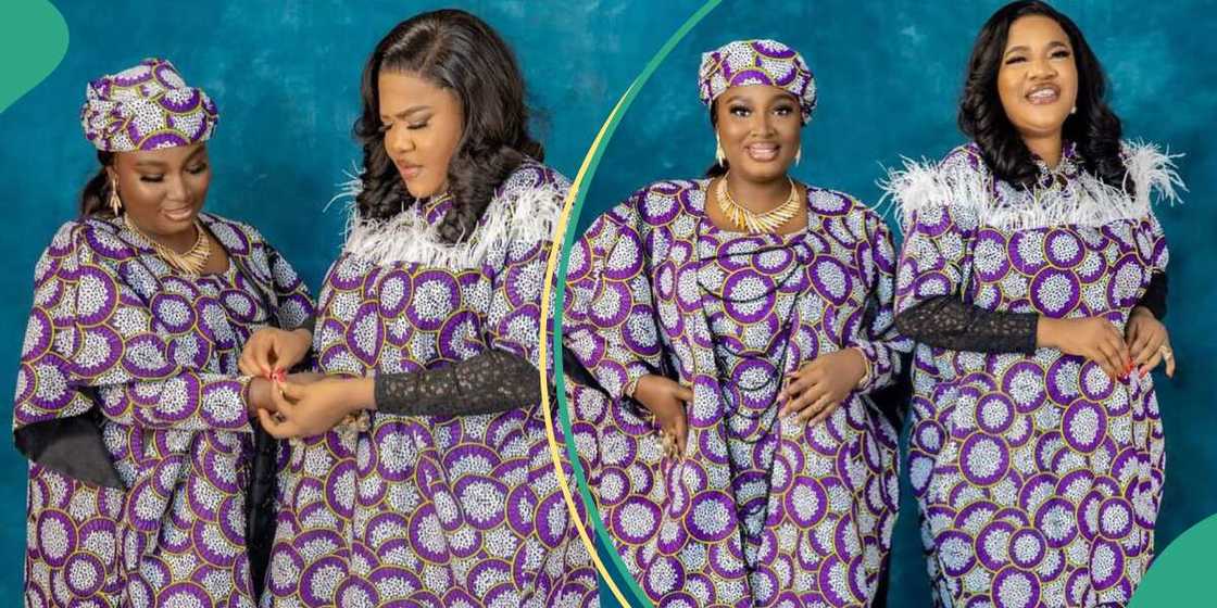 Toyin Abraham Mo Bimpe step out in matching aso ebi. Toyin Abraham Mo Bimpe step out in matching aso ebi.