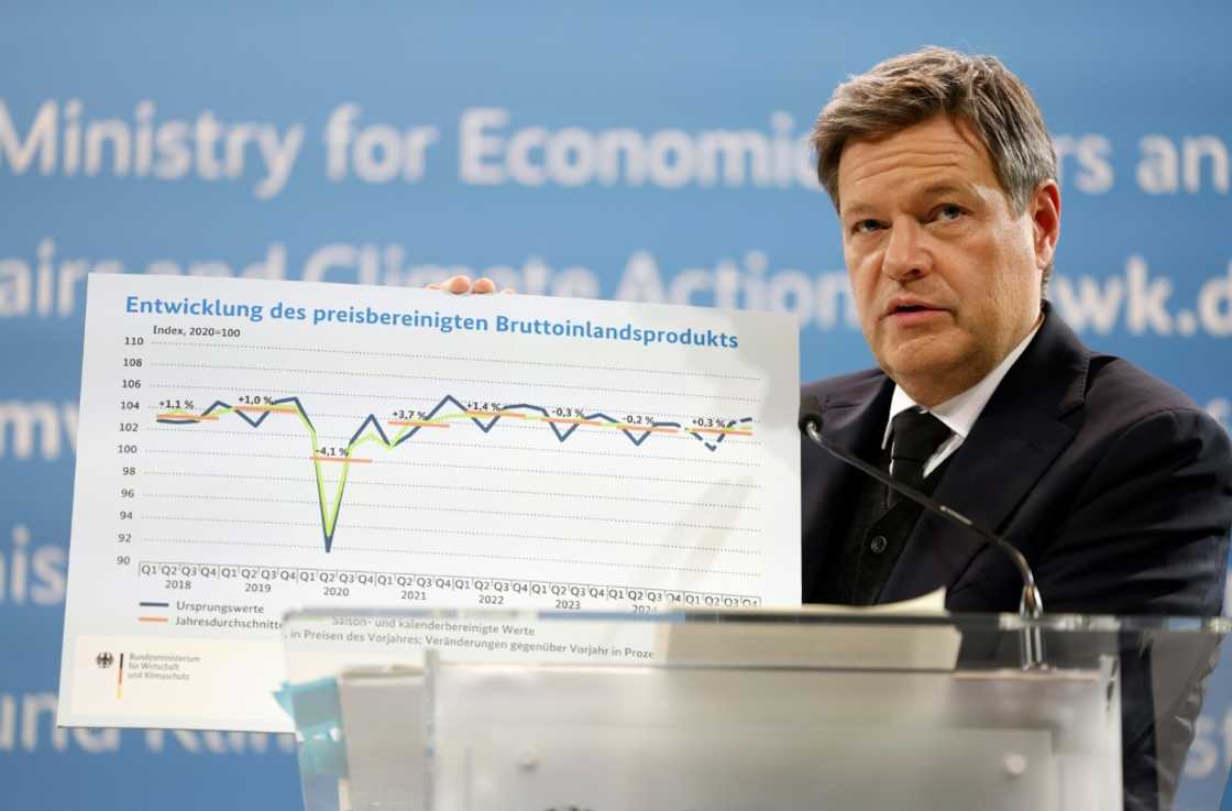 Economy Minister Robert Habeck presenting the 2025 economic report