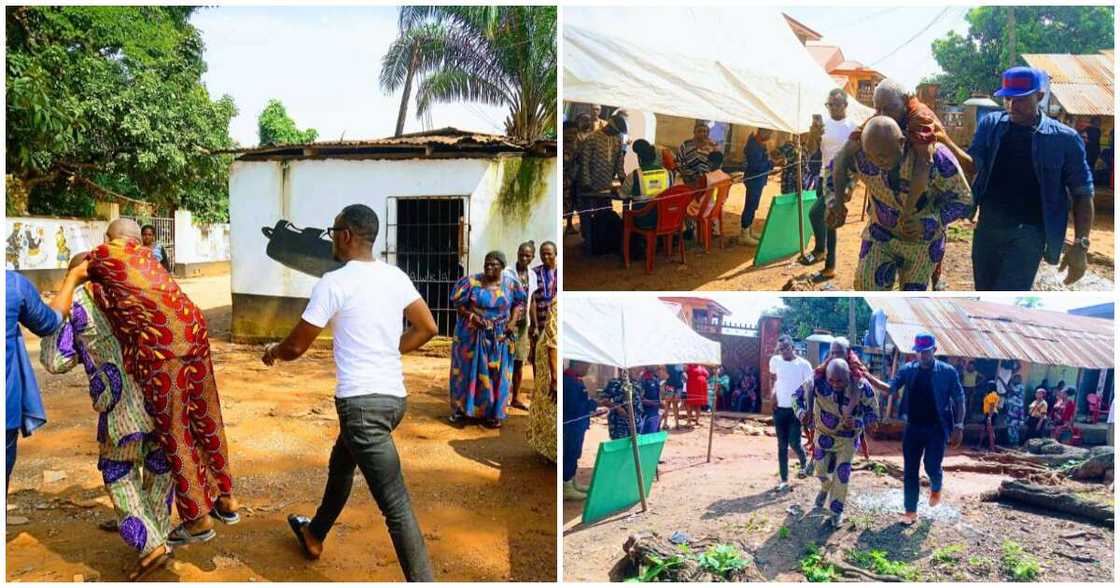 Elderly man collapses Elderly man collapses